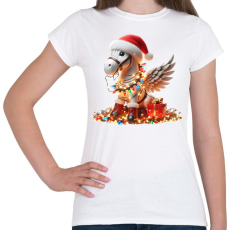 PRINTFASHION Karácsonyi Unikornis / Pegazus / póni - Női póló - Fehér