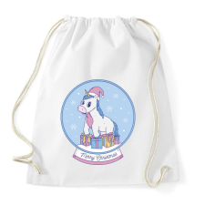PRINTFASHION Karácsonyi unikornis - Sportzsák, Tornazsák - Fehér tornazsák