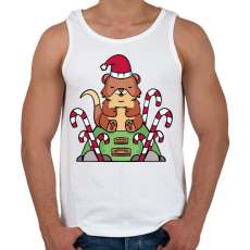 PRINTFASHION Karácsonyi vidra - Férfi atléta - Fehér