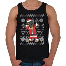 PRINTFASHION Karácsonyos tacskó - Férfi atléta - Fekete