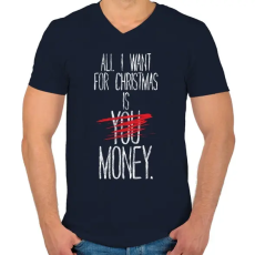 PRINTFASHION Karácsonyra szeretném... - Férfi V-nyakú póló - Sötétkék