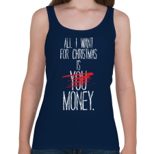 PRINTFASHION Karácsonyra szeretném... - Női atléta - Sötétkék női trikó