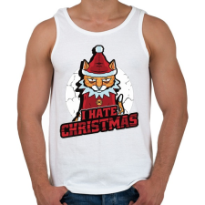 PRINTFASHION Karácsonyt utáló macska - Férfi atléta - Fehér atléta, trikó