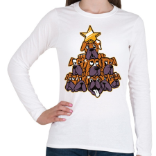 PRINTFASHION Karácsoyi - kutya-fa - Női hosszú ujjú póló - Fehér női póló