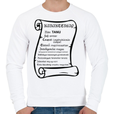 PRINTFASHION Karakterlap tanu - Férfi pulóver - Fehér