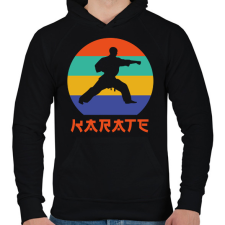 PRINTFASHION Karate - Harcművészet - Férfi kapucnis pulóver - Fekete férfi pulóver, kardigán