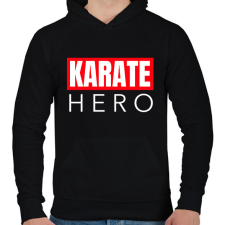 PRINTFASHION KARATE HERO - Férfi kapucnis pulóver - Fekete férfi pulóver, kardigán