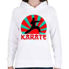 PRINTFASHION KARATE - Női kapucnis pulóver - Fehér