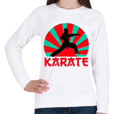 PRINTFASHION KARATE - Női pulóver - Fehér női pulóver, kardigán