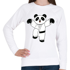 PRINTFASHION Karatés panda - Női pulóver - Fehér