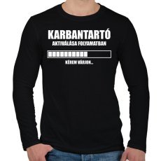 PRINTFASHION Karbantartó aktiválása - Férfi hosszú ujjú póló - Fekete