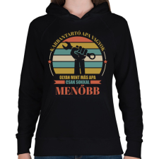 PRINTFASHION Karbantartó apa - Női kapucnis pulóver - Fekete női pulóver, kardigán