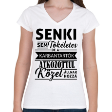 PRINTFASHION Karbantartók - Női V-nyakú póló - Fehér