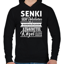 PRINTFASHION kardiologus póló - Férfi kapucnis pulóver - Fekete férfi pulóver, kardigán