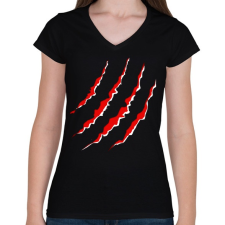 PRINTFASHION KARMOL - Női V-nyakú póló - Fekete női póló