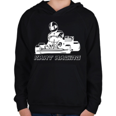 PRINTFASHION Kart racing - Gyerek kapucnis pulóver - Fekete