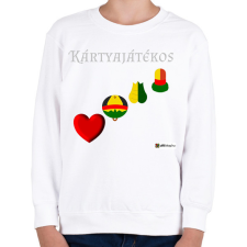 PRINTFASHION Kártya játékos minta #3 - Gyerek pulóver - Fehér gyerek pulóver, kardigán