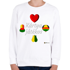 PRINTFASHION Kártya játékos minta #4 - Gyerek pulóver - Fehér