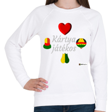 PRINTFASHION Kártya játékos minta #4 - Női pulóver - Fehér