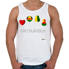 PRINTFASHION Kártya játékos minta - Férfi atléta - Fehér atléta, trikó