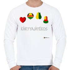 PRINTFASHION Kártya játékos minta - Férfi pulóver - Fehér férfi pulóver, kardigán