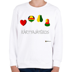 PRINTFASHION Kártya játékos minta - Gyerek pulóver - Fehér