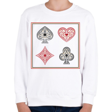 PRINTFASHION Kártya szimbólumok - Gyerek pulóver - Fehér gyerek pulóver, kardigán