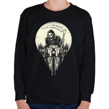 PRINTFASHION Kaszás motoron - Gyerek pulóver - Fekete gyerek pulóver, kardigán