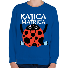 PRINTFASHION Katica Matrica - Gyerek pulóver - Királykék