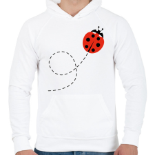 PRINTFASHION Katicabogár  - Férfi kapucnis pulóver - Fehér férfi pulóver, kardigán