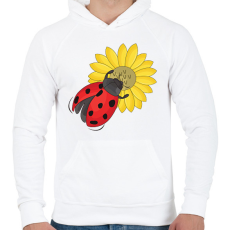 PRINTFASHION katicabogár  - Férfi kapucnis pulóver - Fehér