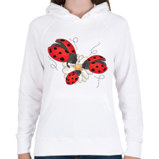 PRINTFASHION katicabogár  - Női kapucnis pulóver - Fehér