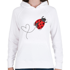 PRINTFASHION katicabogár  - Női kapucnis pulóver - Fehér női pulóver, kardigán