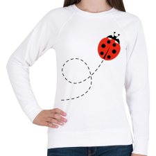 PRINTFASHION Katicabogár  - Női pulóver - Fehér női pulóver, kardigán