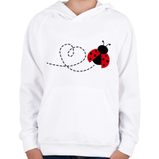 PRINTFASHION Katicabogár szívvel - Gyerek kapucnis pulóver - Fehér gyerek pulóver, kardigán
