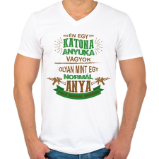 PRINTFASHION Katona anyuka - Férfi V-nyakú póló - Fehér férfi póló