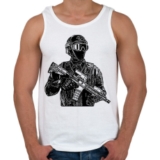 PRINTFASHION katona - Férfi atléta - Fehér