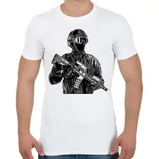 PRINTFASHION katona - Férfi póló - Fehér férfi póló