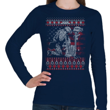 PRINTFASHION Katona karácsony - Női hosszú ujjú póló - Sötétkék női póló