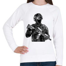 PRINTFASHION katona - Női pulóver - Fehér női pulóver, kardigán