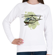 PRINTFASHION Katonai helikopter - Női pulóver - Fehér