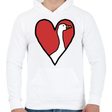 PRINTFASHION Katsám - Férfi kapucnis pulóver - Fehér