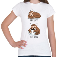 PRINTFASHION Kávé előtt kávé után - Női póló - Fehér női póló