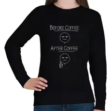 PRINTFASHION Kávé előtt, kávé után... - Női pulóver - Fekete