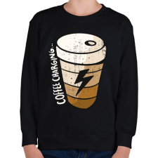 PRINTFASHION Kávé energia - Gyerek pulóver - Fekete gyerek pulóver, kardigán