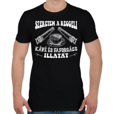 PRINTFASHION Kávé és faforgács - Férfi póló - Fekete férfi póló