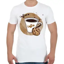 PRINTFASHION Kávé és süti - Férfi póló - Fehér férfi póló