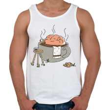 PRINTFASHION Kávé - Férfi atléta - Fehér atléta, trikó