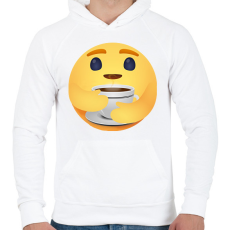 PRINTFASHION Kávé - Férfi kapucnis pulóver - Fehér