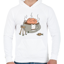 PRINTFASHION Kávé - Férfi kapucnis pulóver - Fehér férfi pulóver, kardigán